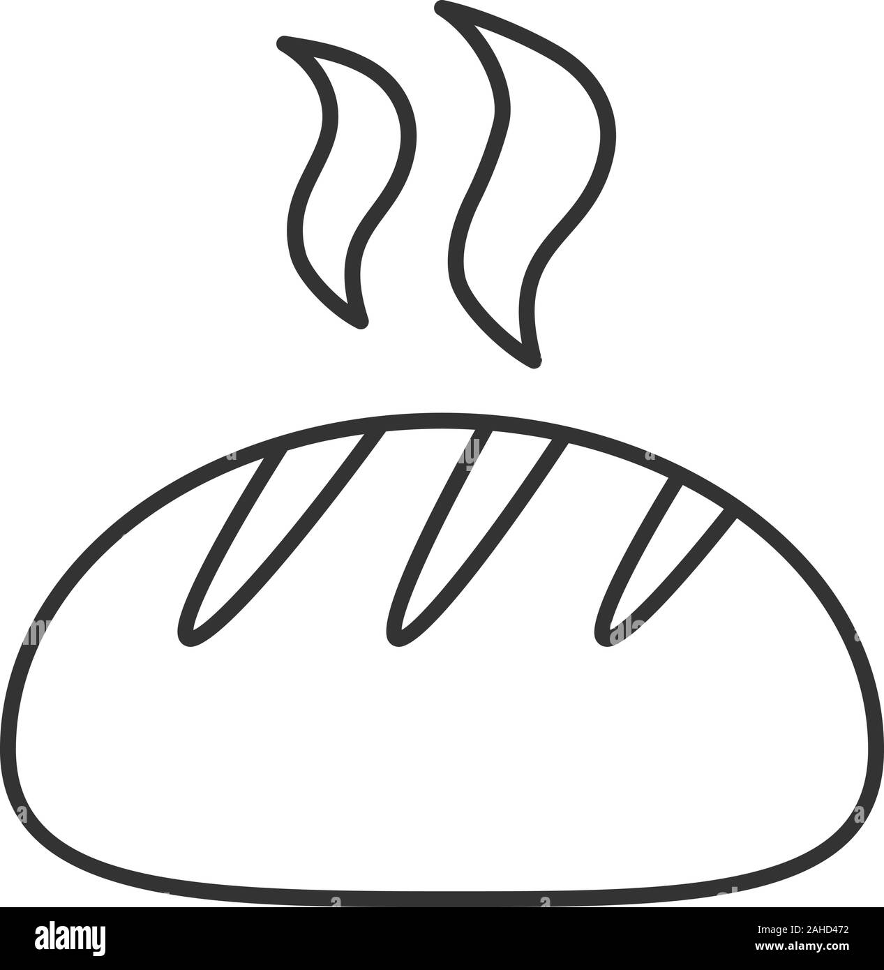 Pain rond blanc frais icône linéaire. Fine ligne illustration. Symbole ...