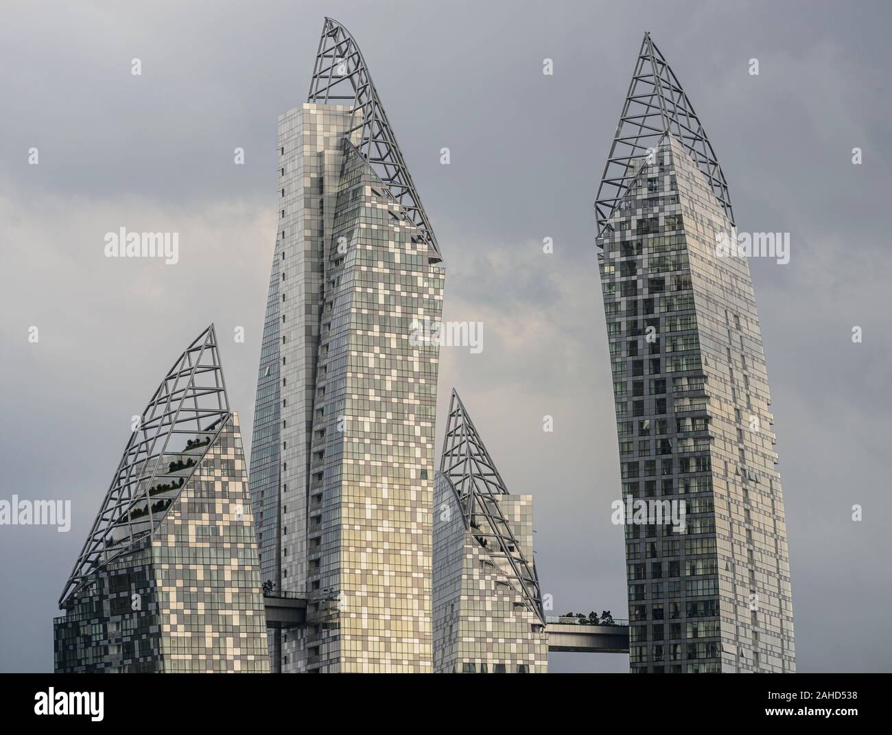 "Réflexions à Keppel Bay', le développement résidentiel de luxe, conçu par Daniel Libeskind, immeubles de grande hauteur à la Marina, de l'île de Sentosa, Sin Banque D'Images