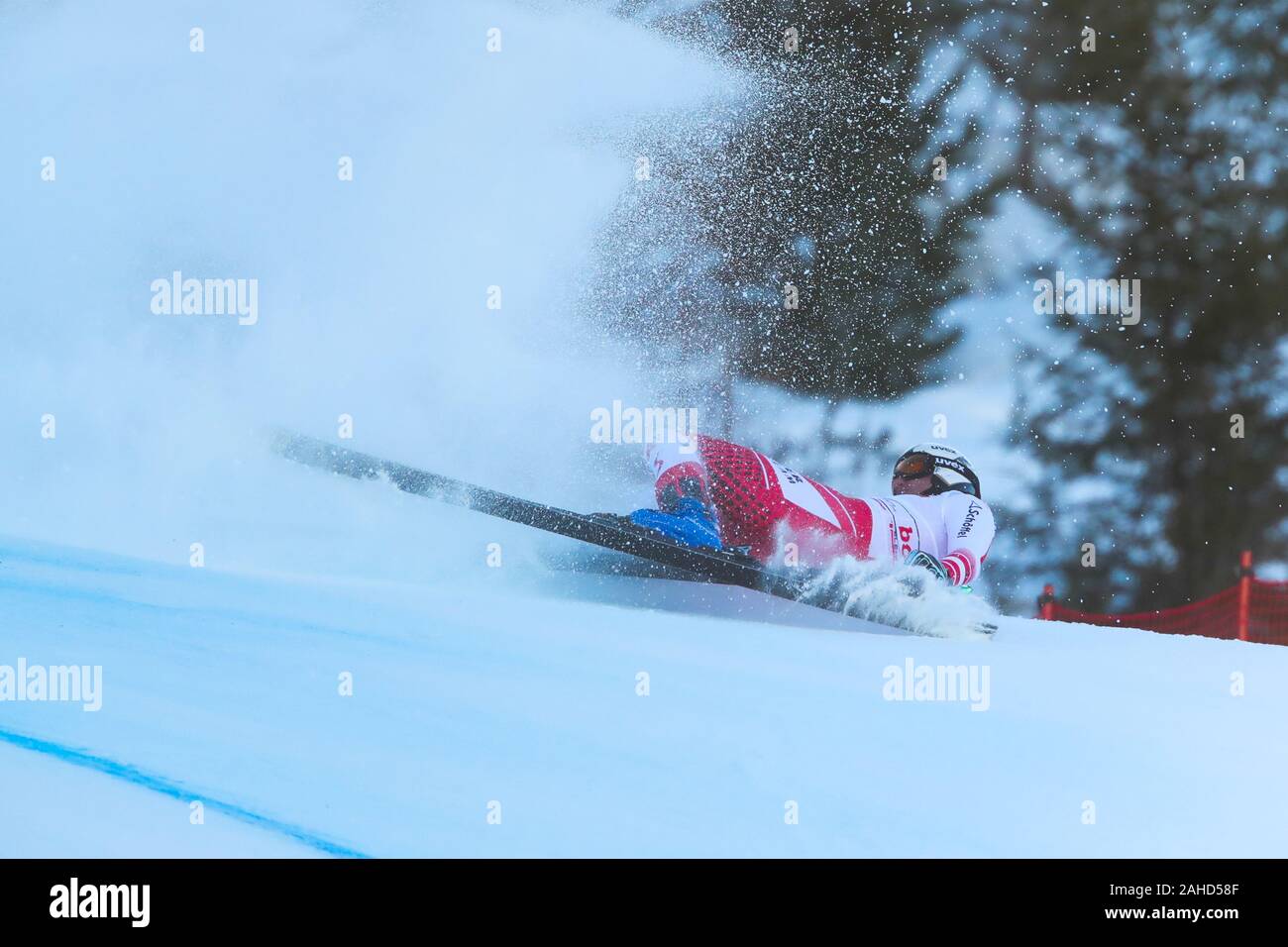 Bormio, Italie. 28 Dec, 2019), Hannes reichelt (AUT) fallingduring Audi Coupe du Monde 2019 - Men's downhill, Ski à Bormio, Italie, 28 décembre 2019 - LPS/crédit : Sergio Sergio Bisi Bisi/fil LPS/ZUMA/Alamy Live News Banque D'Images