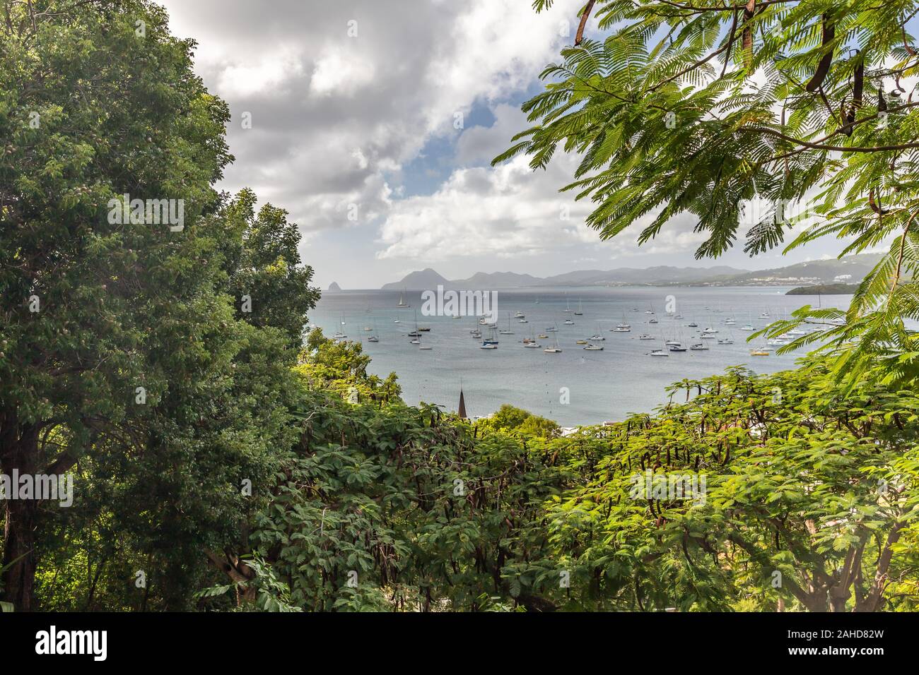 Vue sur la baie de high point, à Sainte-Anne, Martinique, France Banque D'Images
