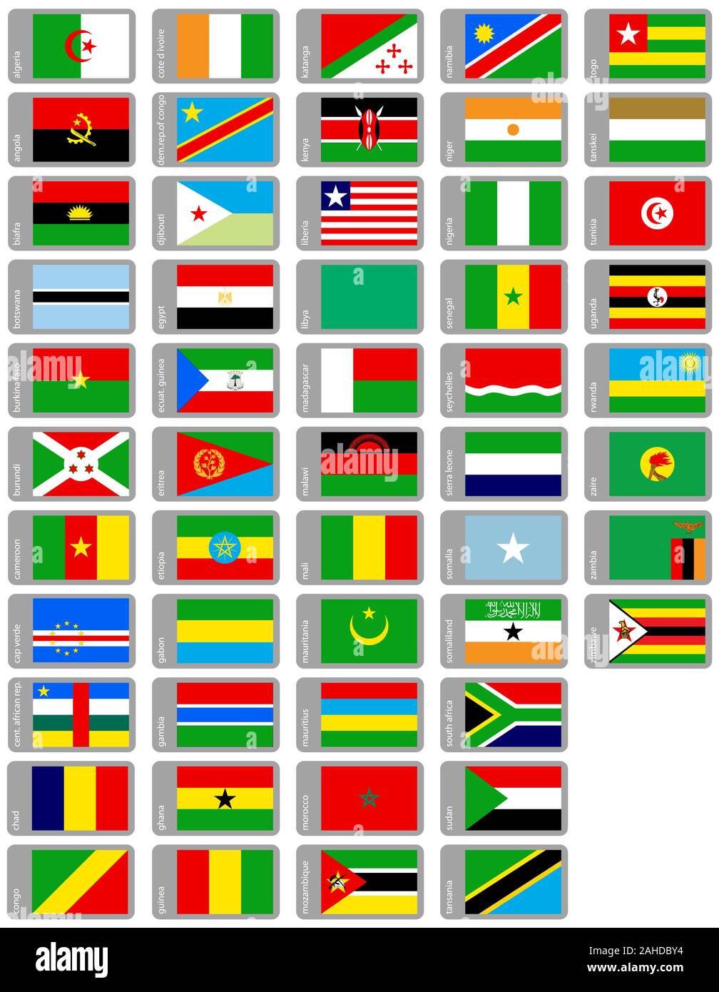 ensemble de grands drapeaux vectoriels de pays africains Illustration de Vecteur