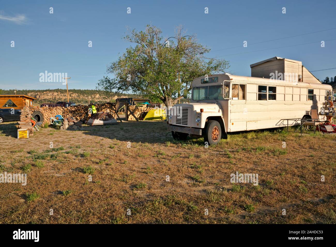 NM00226-00...NOUVEAU MEXIQUE - Rebel's Roast, un terrain de camping privée conçue pour les randonneurs et les cyclistes près de la ville de Cuba. Banque D'Images