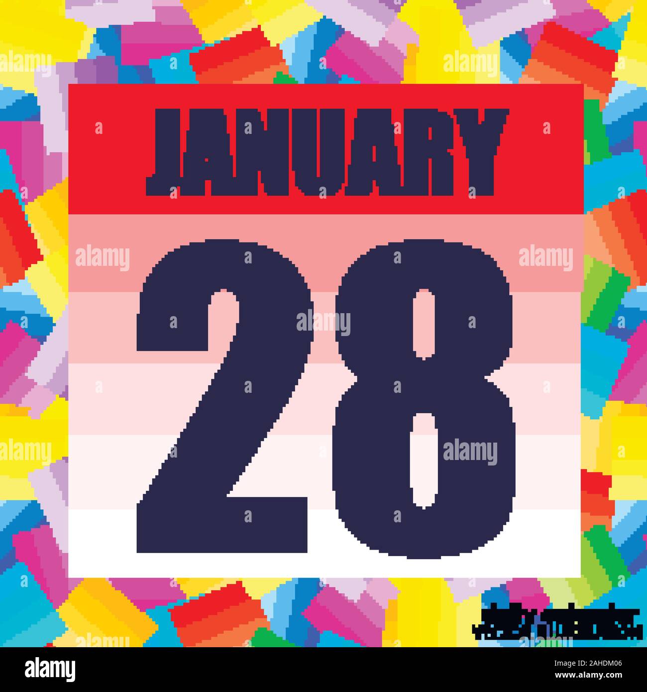 L'icône le 28 janvier. Pour la planification jour important. Bannière