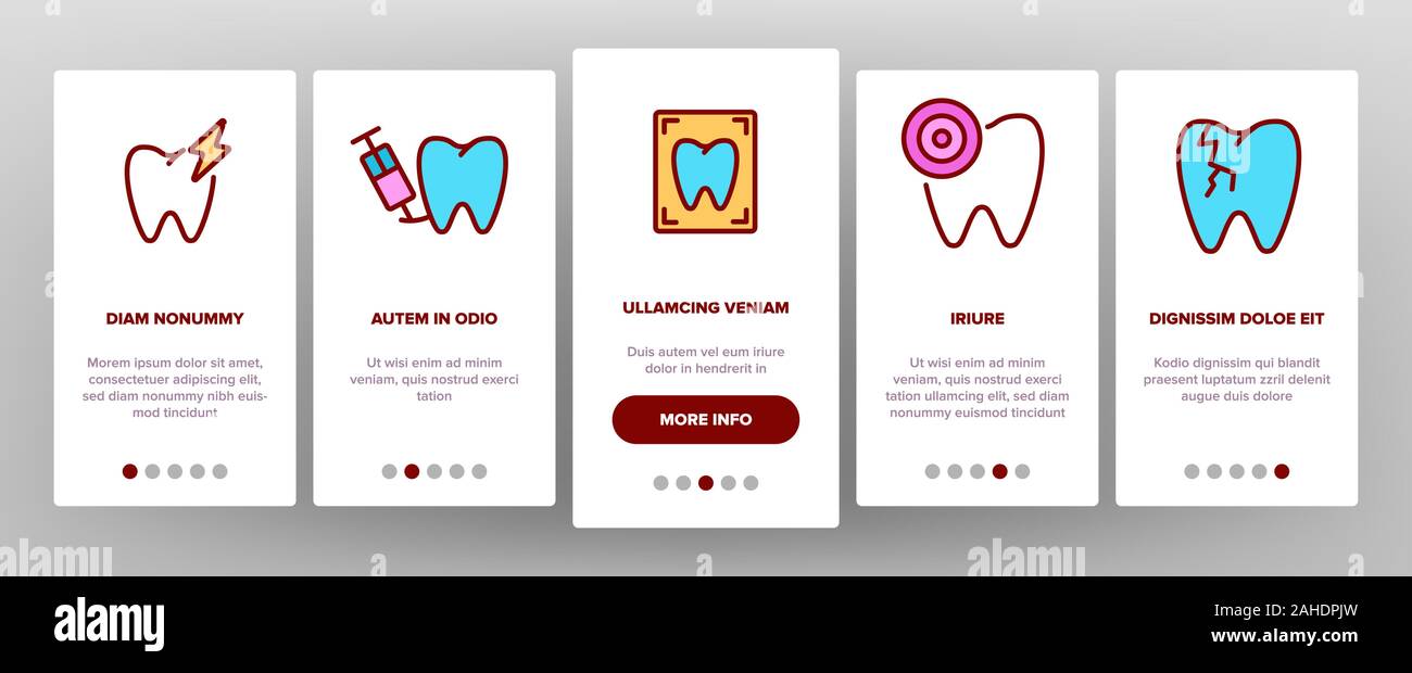 Intégration de dents Icons Set Vector Illustration de Vecteur