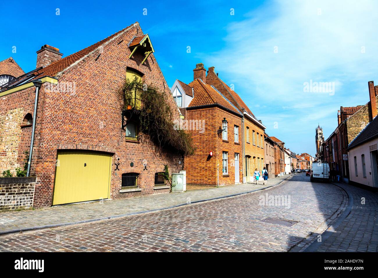 Maisons anciennes en brique à Bruges, Belgique Banque D'Images