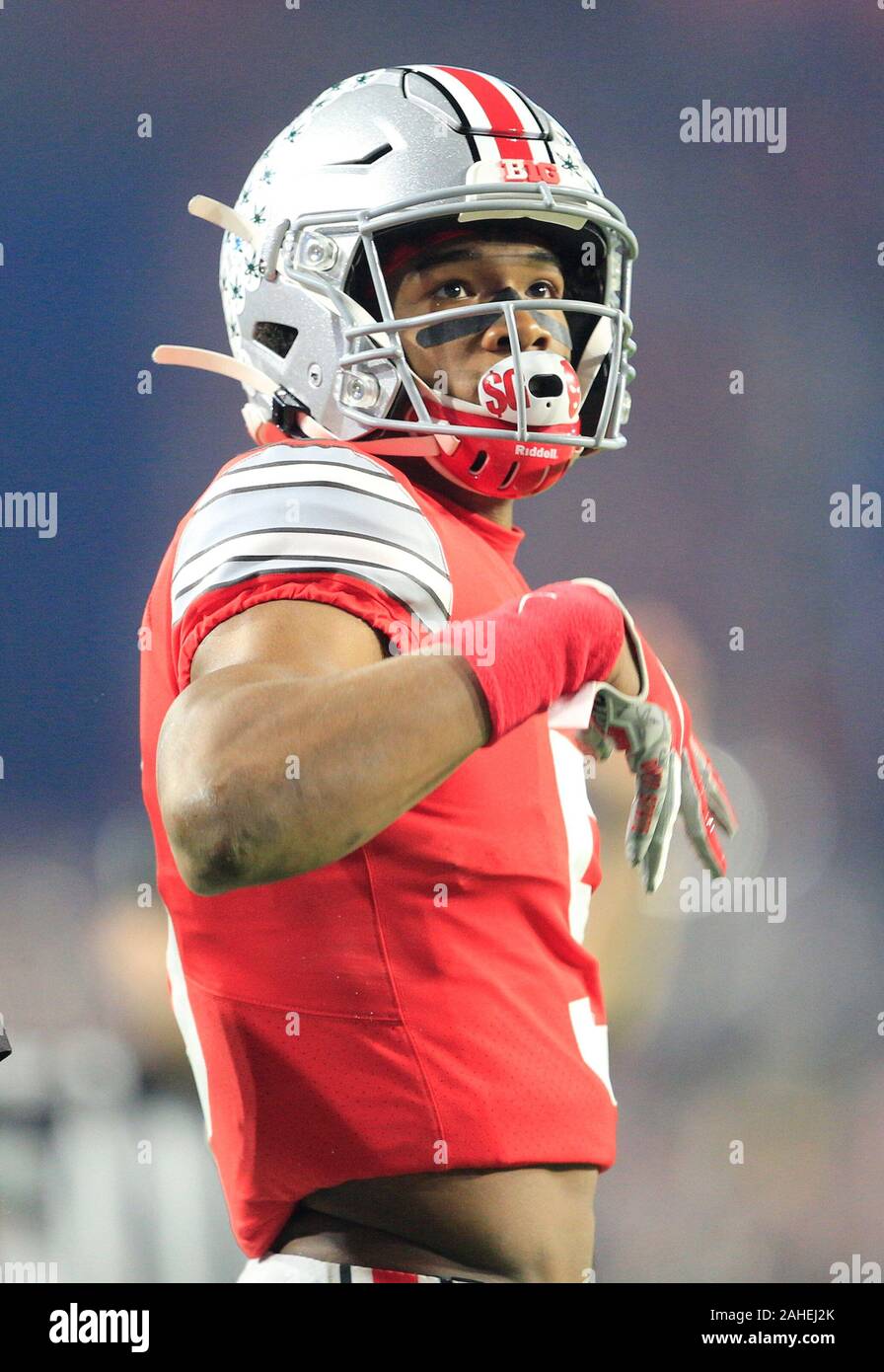 Glendale, Arizona, USA. 28 Dec, 2019. Ohio State Buckeyes wide receiver Garrett Wilson (5) au cours de la NCAA football match entre le Clemson Tigers & Ohio State Buckeyes au stade de State Farm, à Glendale (Arizona). JP Waldron/Cal Sport Media/Alamy Live News Banque D'Images