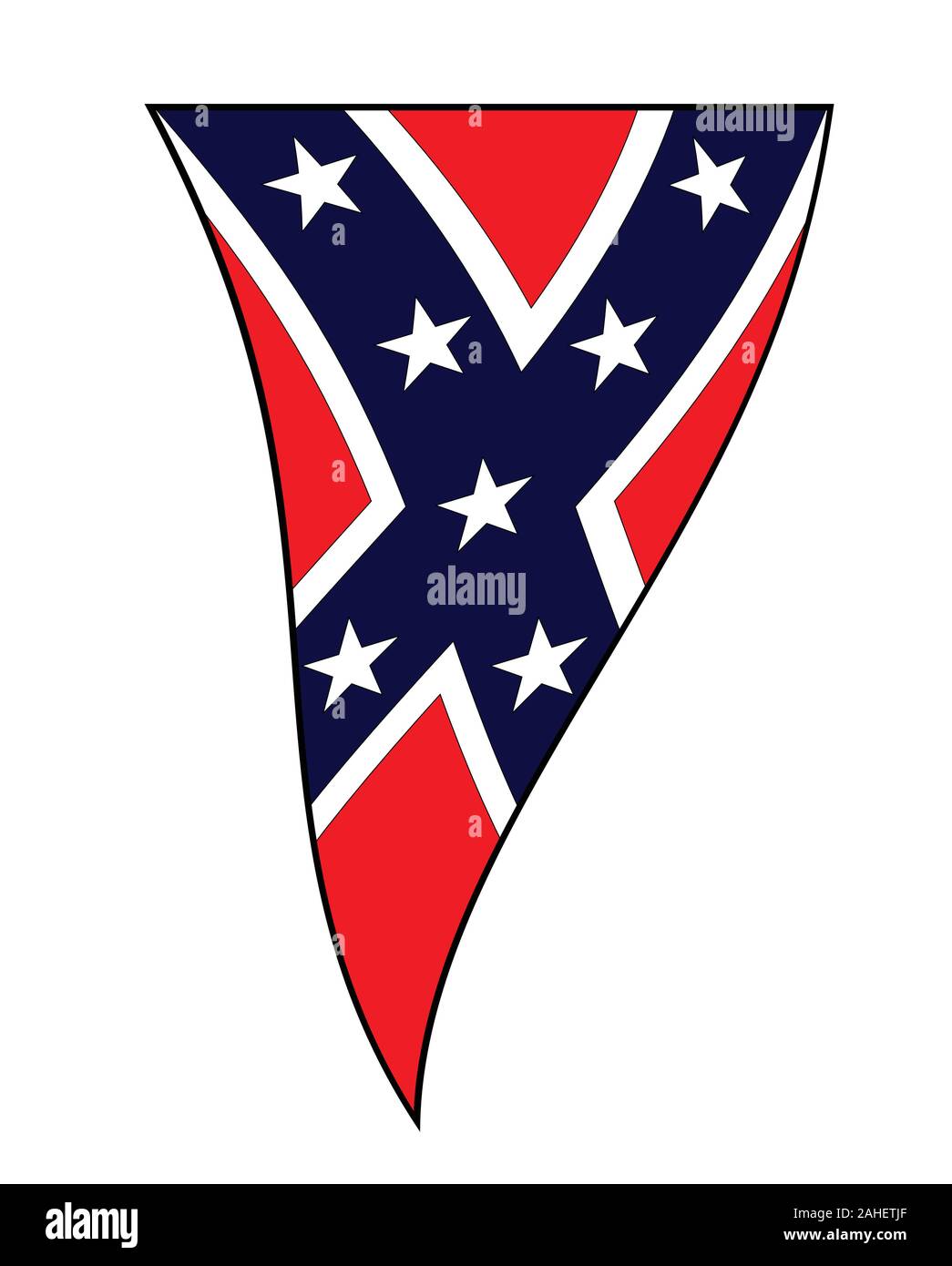 Le drapeau des Etats Confédérés dans le cadre d'une forme bunting Illustration de Vecteur