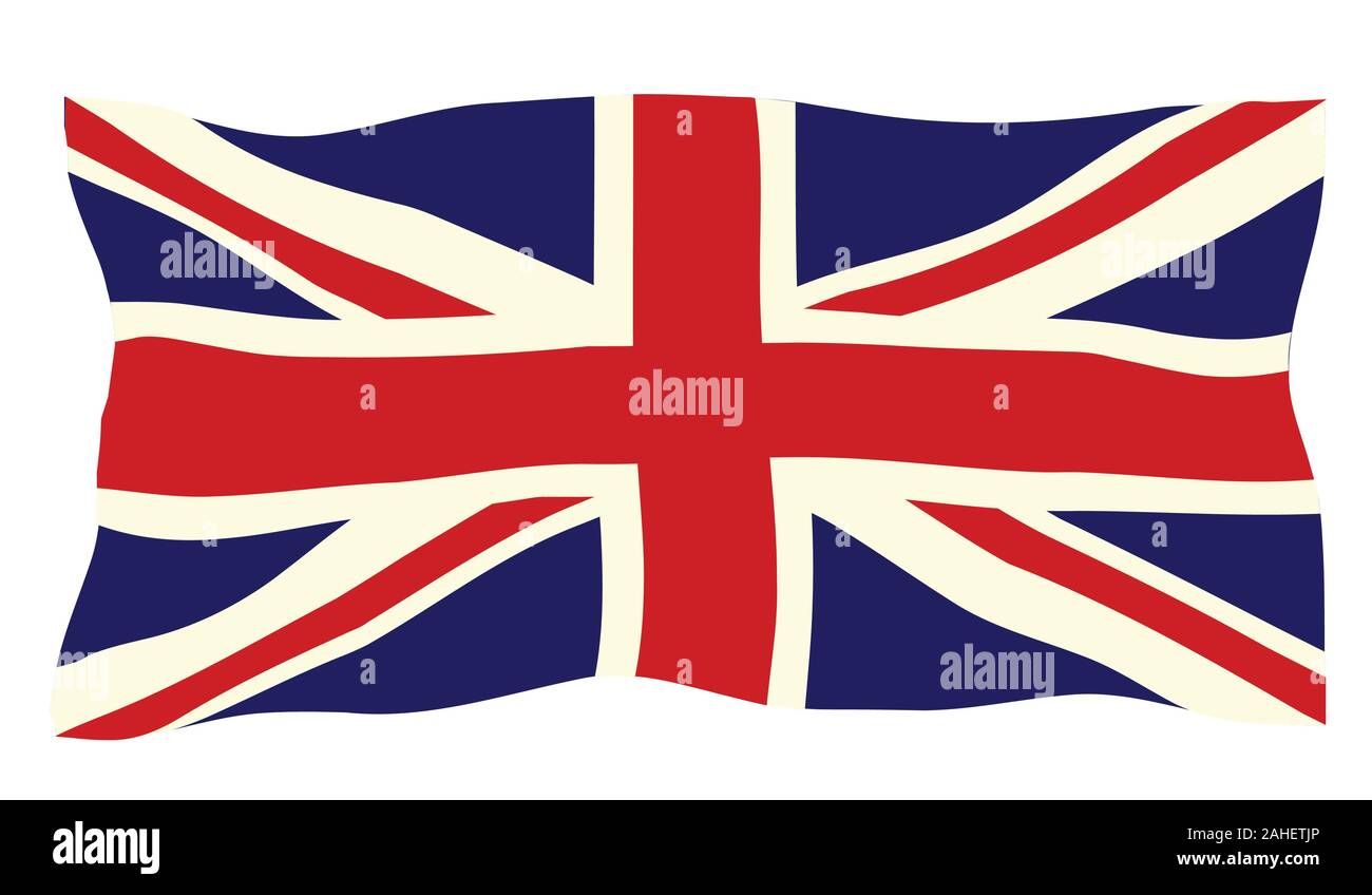 L'Union Britannique Drapeau, ou Union Jack isolé sur fond blanc Illustration de Vecteur