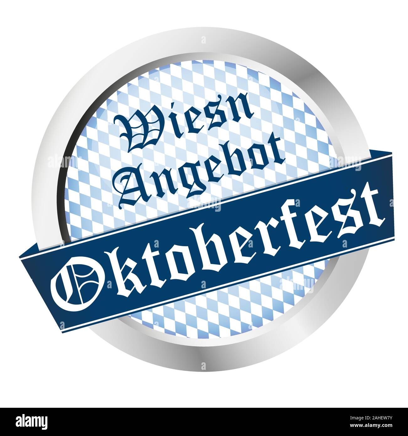 Fichier vectoriel EPS 10 avec un bouton pour l'allemand à Munich Oktoberfest Wiesn avec offre (en allemand) Illustration de Vecteur