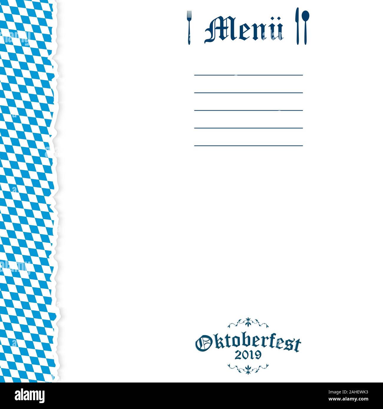 EPS 10 vecteur d'Oktoberfest 2019 déchiré de fond de carte de menu Illustration de Vecteur