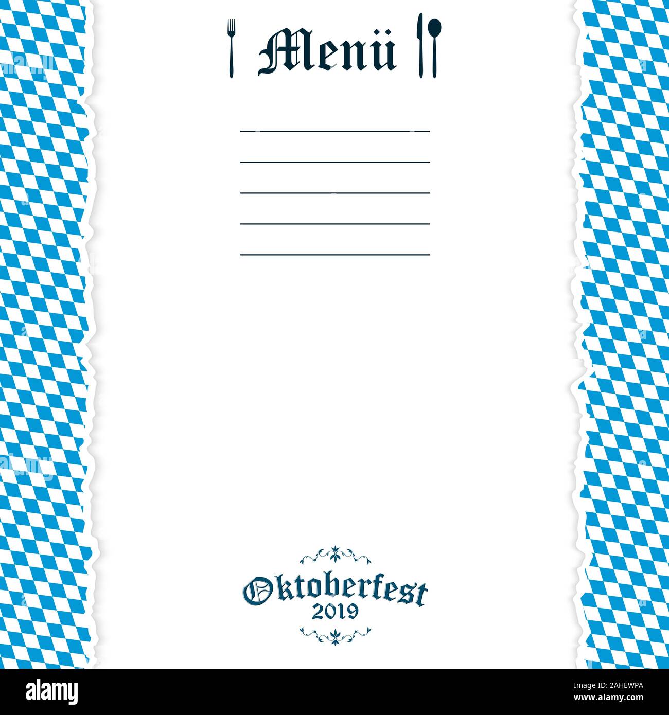 EPS 10 vecteur d'Oktoberfest 2019 déchiré de fond de carte de menu Illustration de Vecteur