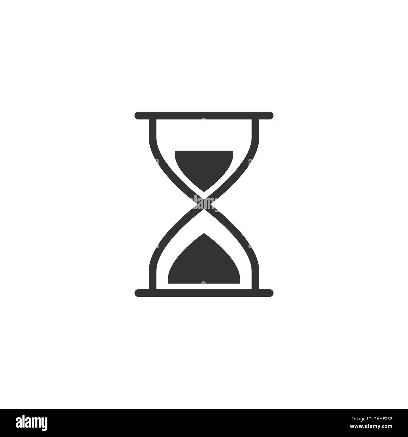 Icône en forme de sablier dans télévision style. Vector illustration sablier blanc sur fond isolé. Réveil concept d'entreprise. Illustration de Vecteur