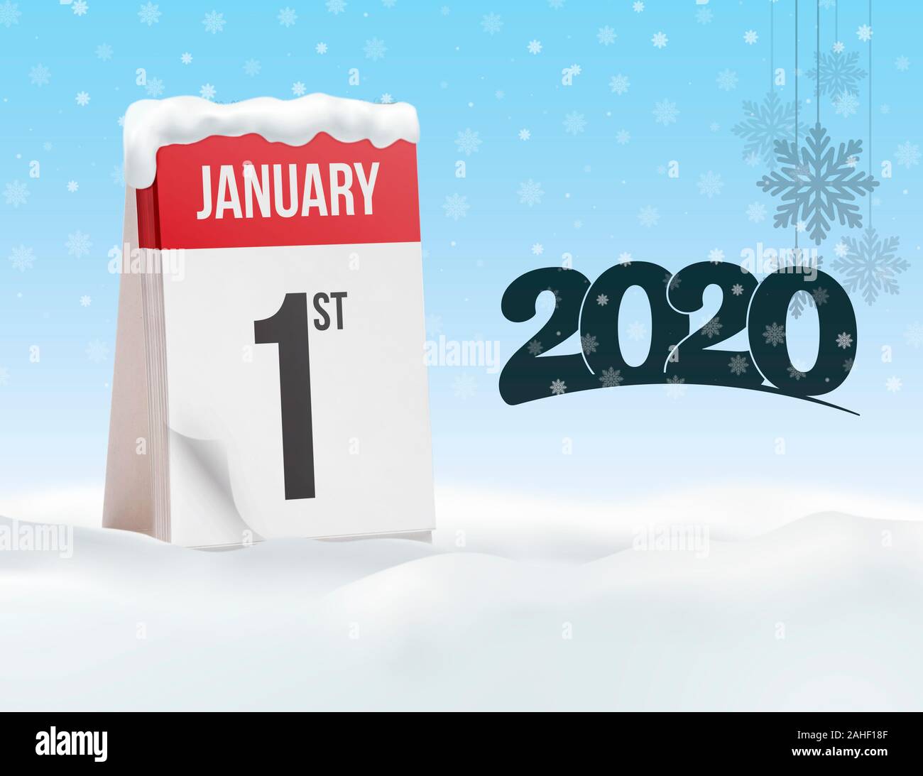 Calendrier de Noël, Bonne Année 2020 Banque D'Images