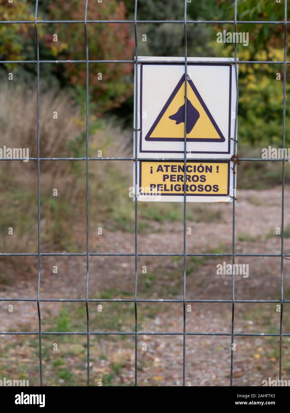 3-langues pour clôture Danger Attention au chien pitbull porte Contre Cambrioleur