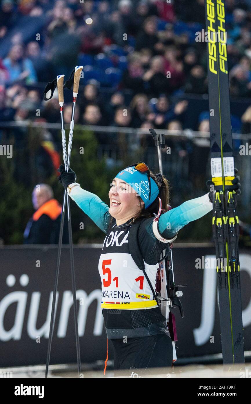 Sur la photo : Camille Bened de France. Première mondiale de la compétition junior de l'équipe Talents Défi (TTC) pendant le Biathlon auf Schalke. Banque D'Images