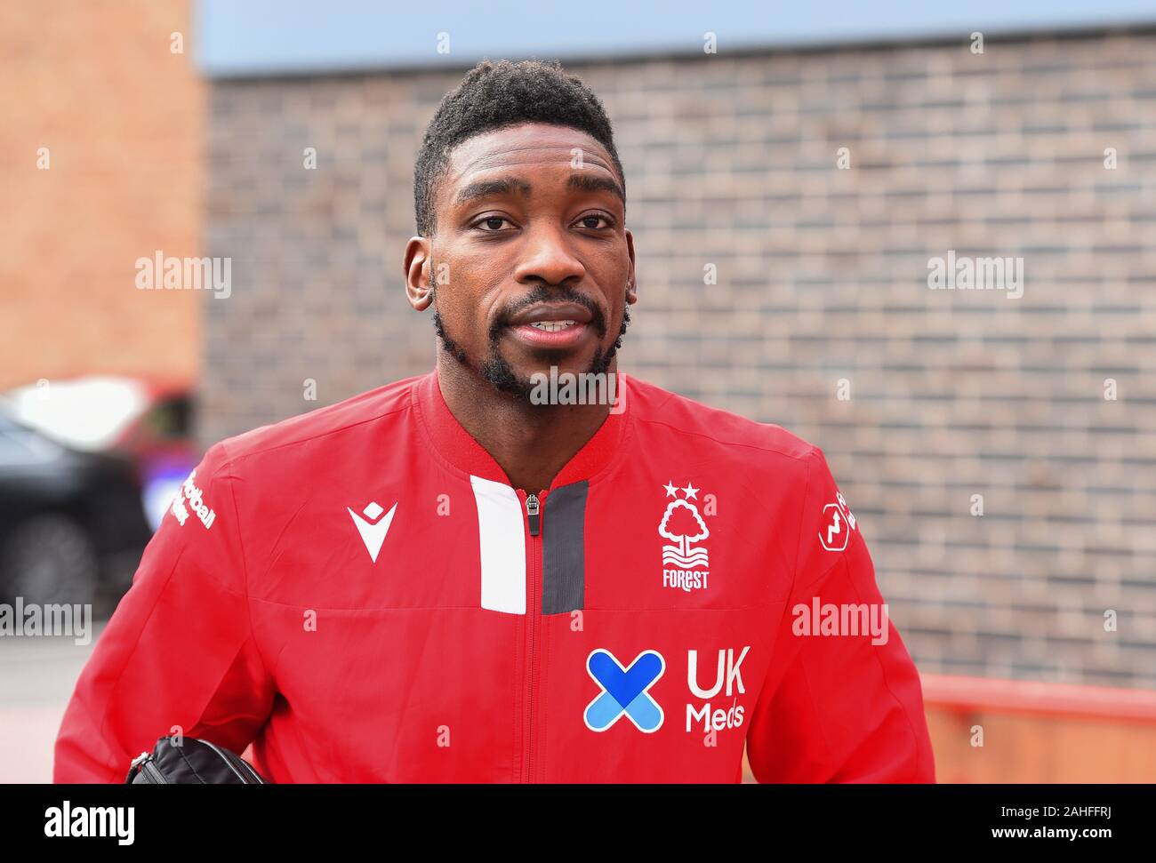 Nottingham, Royaume-Uni. Dec 29, 2019. Sammy Ameobi (19) La forêt de Nottingham arrive à venir du ciel parier match de championnat entre Nottingham Forest et Wigan Athletic au City Ground de Nottingham, le dimanche 29 décembre 2019. (Crédit : Jon Hobley | MI News) photographie peut uniquement être utilisé pour les journaux et/ou magazines fins éditoriales, licence requise pour l'usage commercial Crédit : MI News & Sport /Alamy Live News Banque D'Images