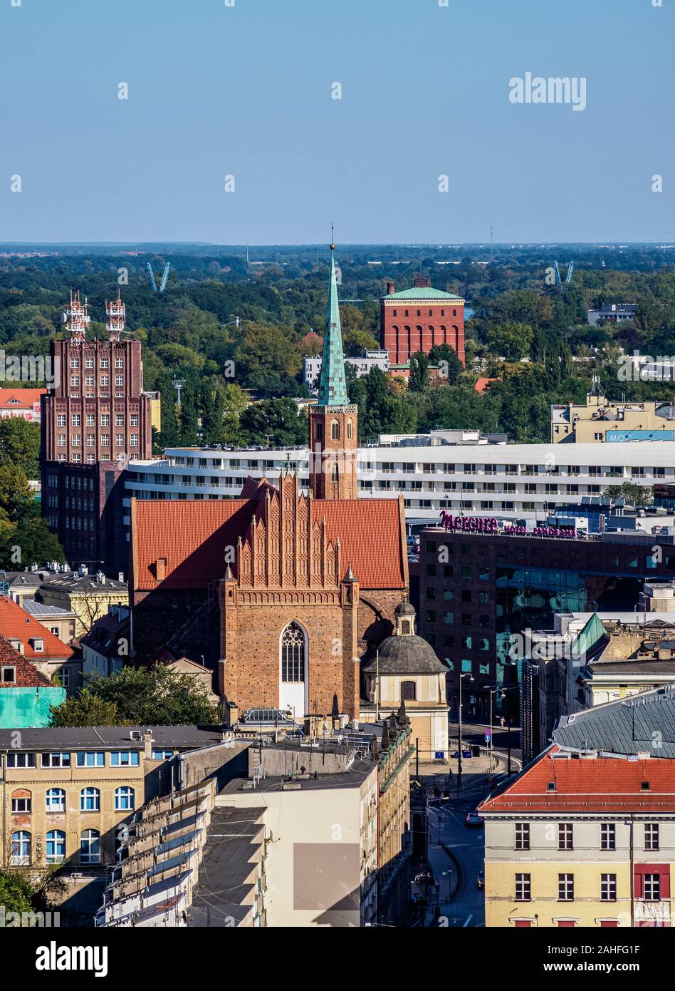 L'église saint Adalbert, elevated view, Wroclaw, Basse-silésie, Pologne Banque D'Images