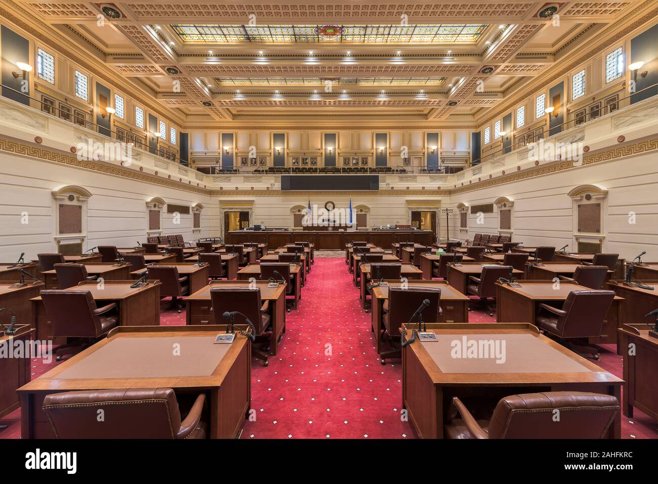 Chambre du Sénat dans le quartier historique de North Carolina State Capitol à Oklahoma City, Oklahoma de l'étage du Sénat Banque D'Images