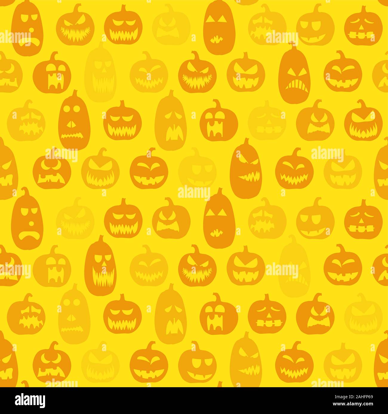 Scarry seamless background avec différents modèles de citrouilles pour l'halloween Illustration de Vecteur