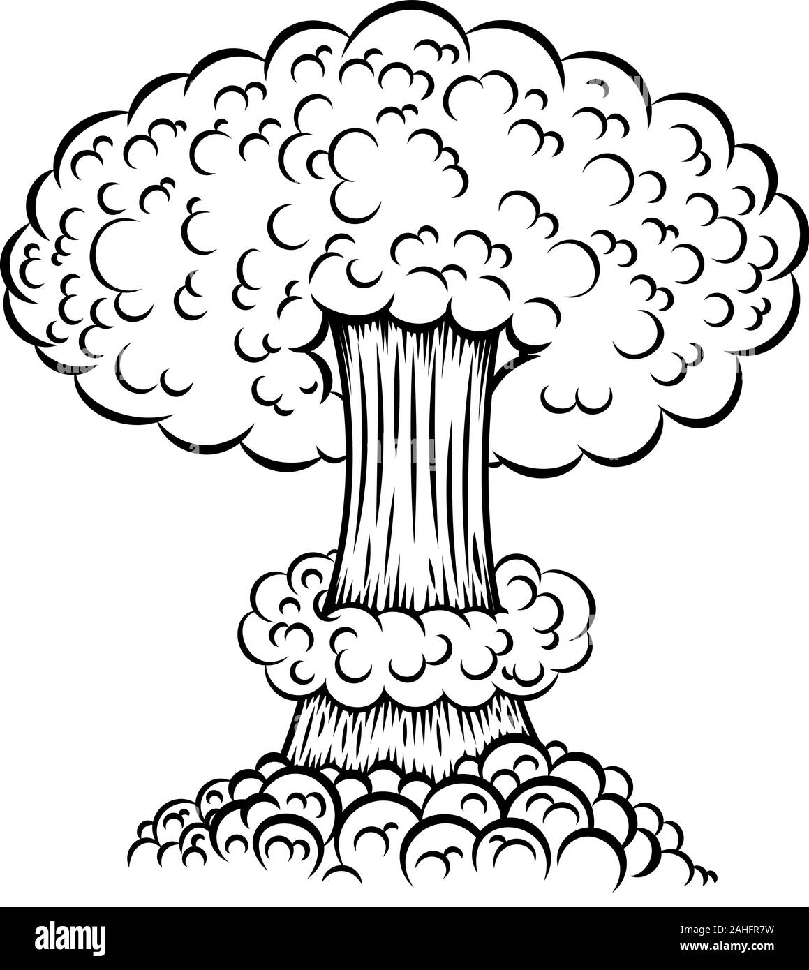 Illustration de l'explosion d'une bombe atomique dans le style comique. L'élément de conception pour poster, carte de visite, bannière, signe, flyer.Vector illustration Illustration de Vecteur