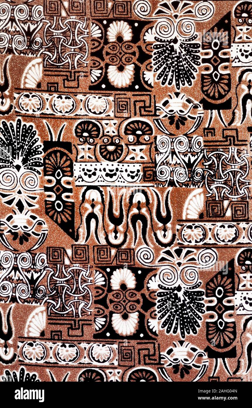 Conception graphique, Batik effet filtre aquarelle, tissu asiatique art Banque D'Images