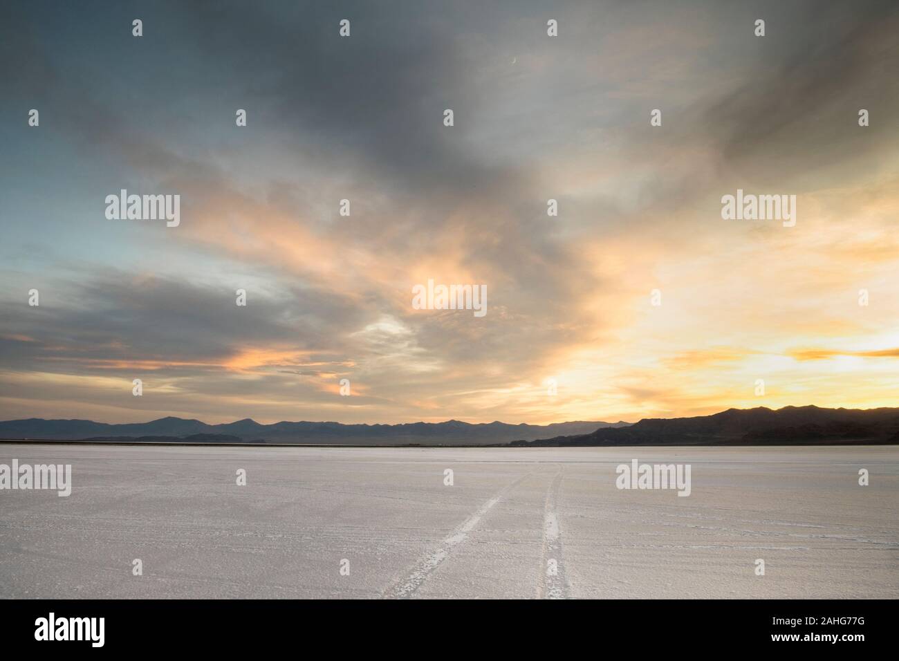 Bonneville Salt Flats dans l'Utah, USA Banque D'Images