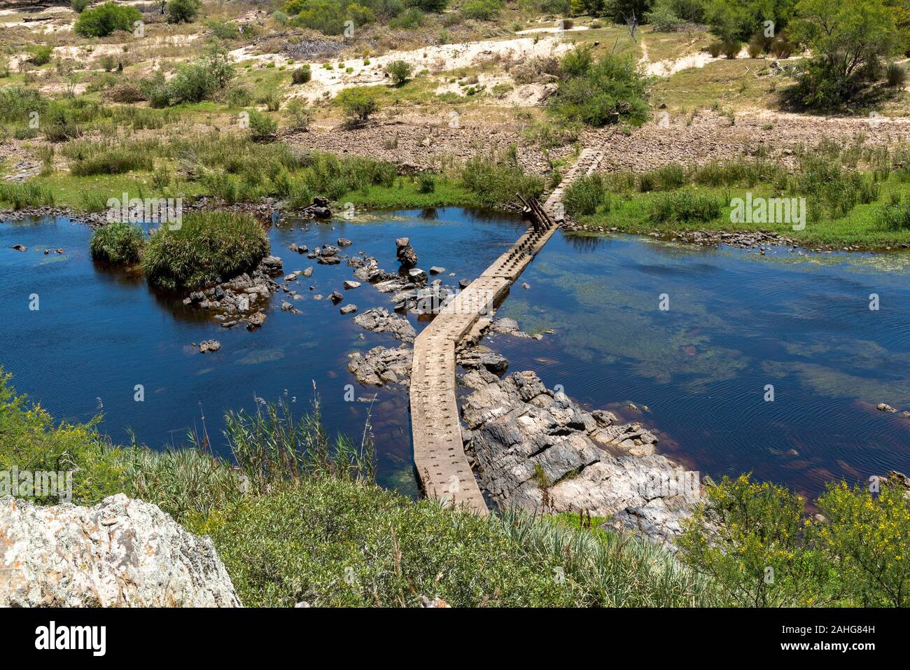 Swellendam, Western Cape, Afrique du Sud. Décembre 2019. La rivière Breede vu de la colline d'Aloès, sur la Garden Route Bontebok. Banque D'Images