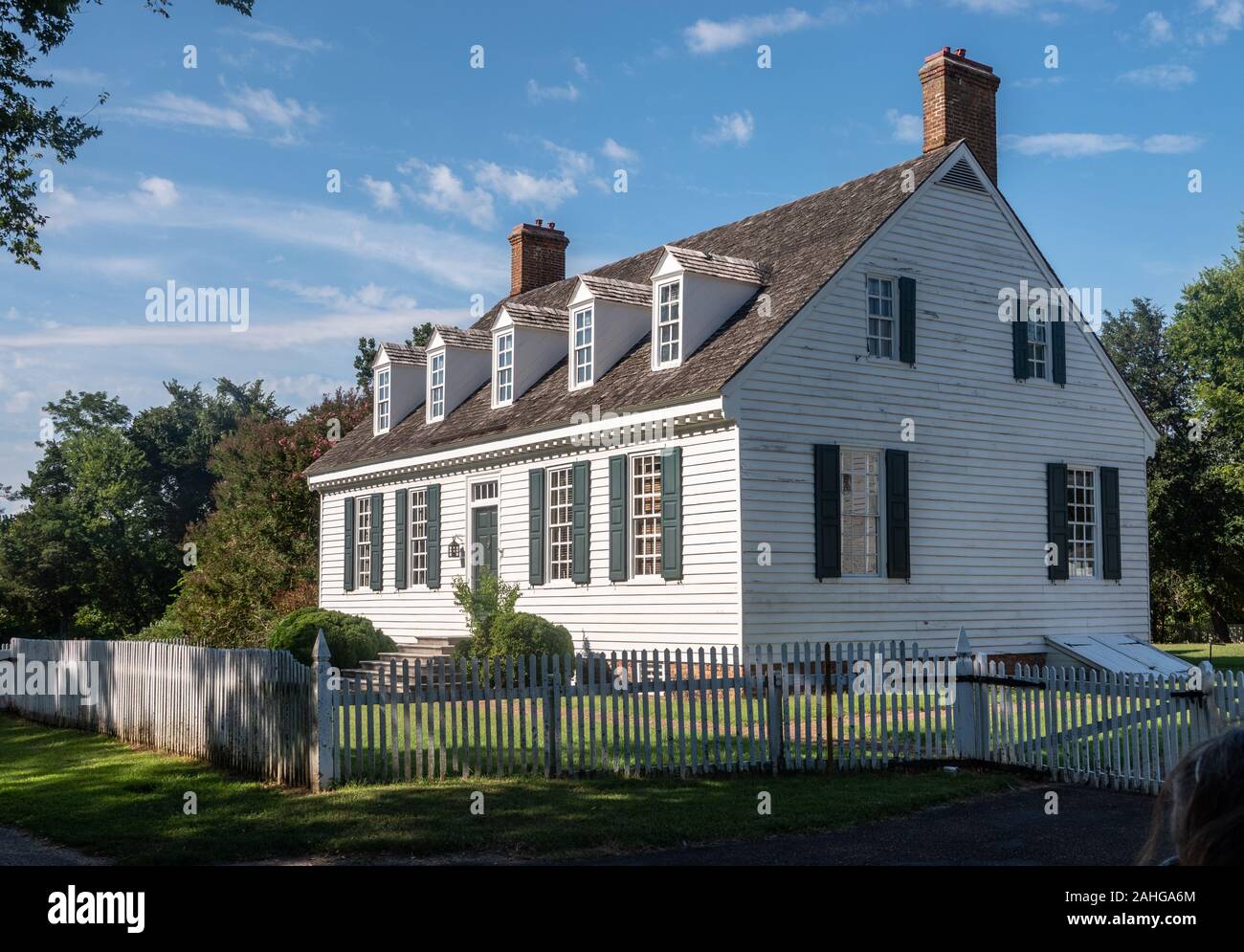 Yorktown, VA - 1 septembre 2019 : Chambre de Dudley Digges dans le Parc National de Yorktown en Virginie Banque D'Images