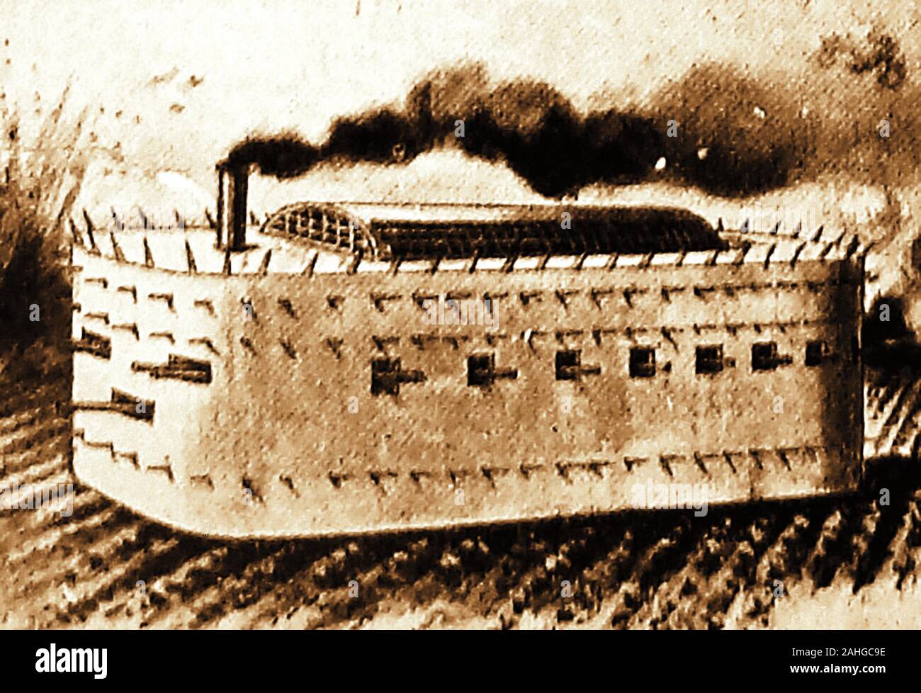 Début de l'historique des wagons de combat, des chars et des véhicules blindés - La bataille du Kaiser allemand Disjoncteur de ligne 1897 Banque D'Images