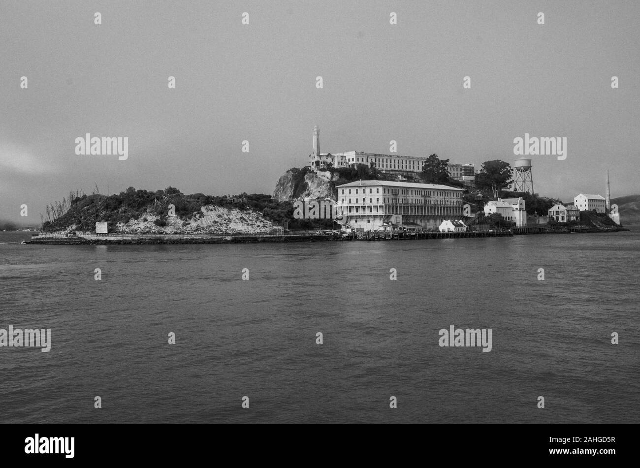 L'île d'Alcatraz à San Francisco. Accueil de l'Alcatraz prison pénitencier. Banque D'Images