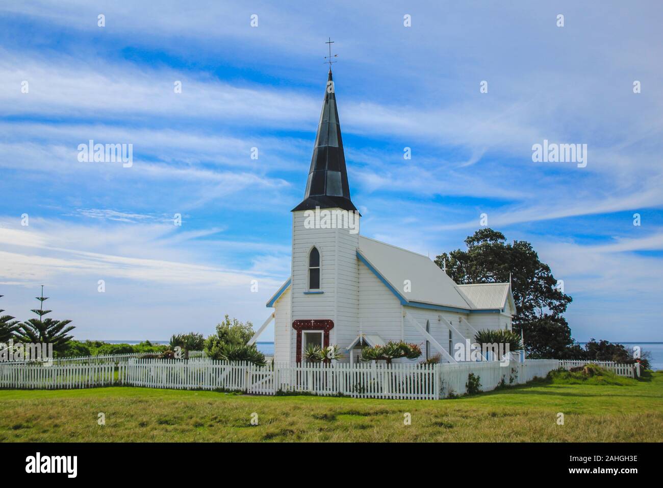 L'église anglicane de Raukokore, à l'Est de la région du cap, île du Nord, Nouvelle-Zélande Banque D'Images