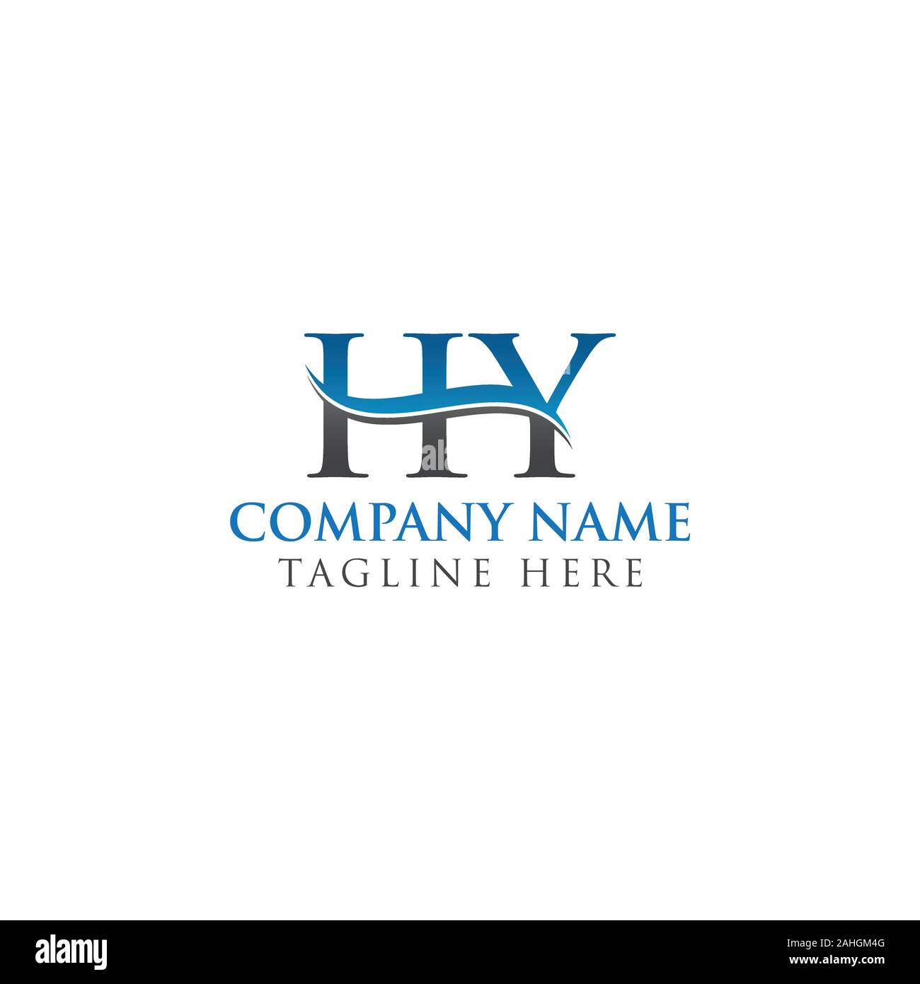 Type HY lettre modèle vecteur de conception de logo. Résumé Lettre HY Logo Design Illustration de Vecteur