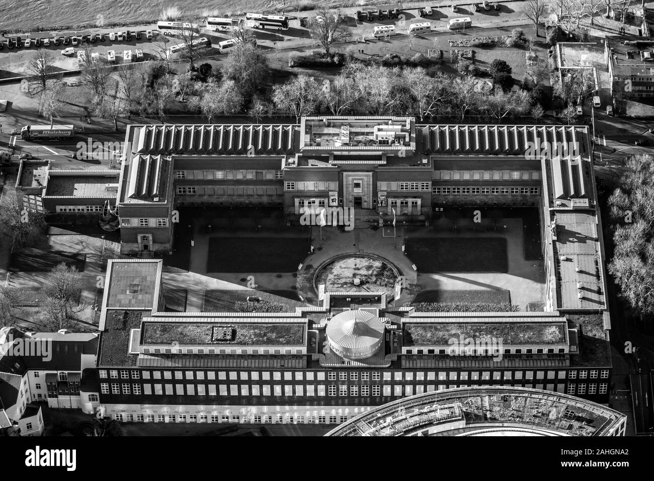 Photographie aérienne, Museum Kunstpalast, Ehrenhof, Düsseldorf, Rhénanie, Hesse, ALLEMAGNE, DE, Europe, photo aérienne, photogr aérienne Banque D'Images