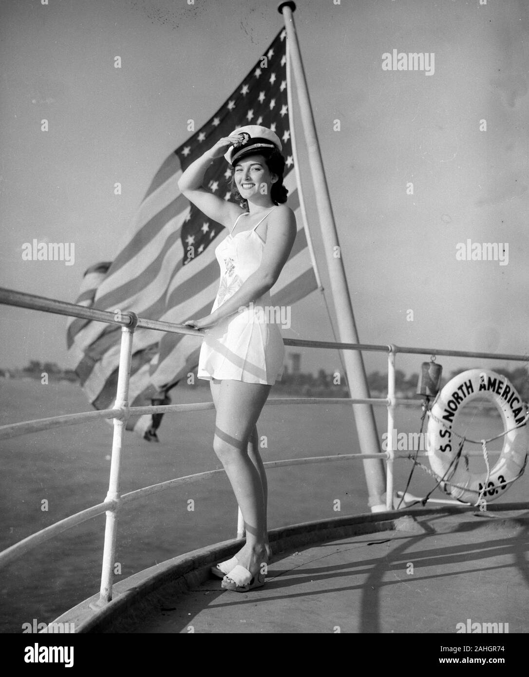 Passager à bord du SS North America 1942 Banque D'Images