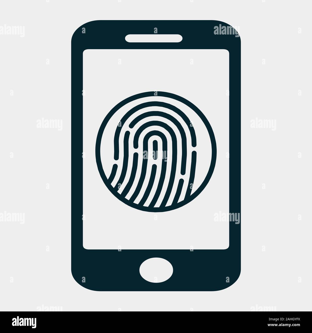 L'icône d'empreintes digitales sur smartphone isolés vector illustration Illustration de Vecteur