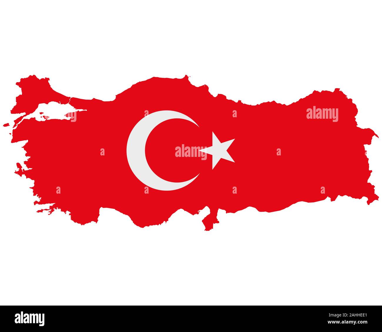 Drapeau en carte de la Turquie Banque D'Images