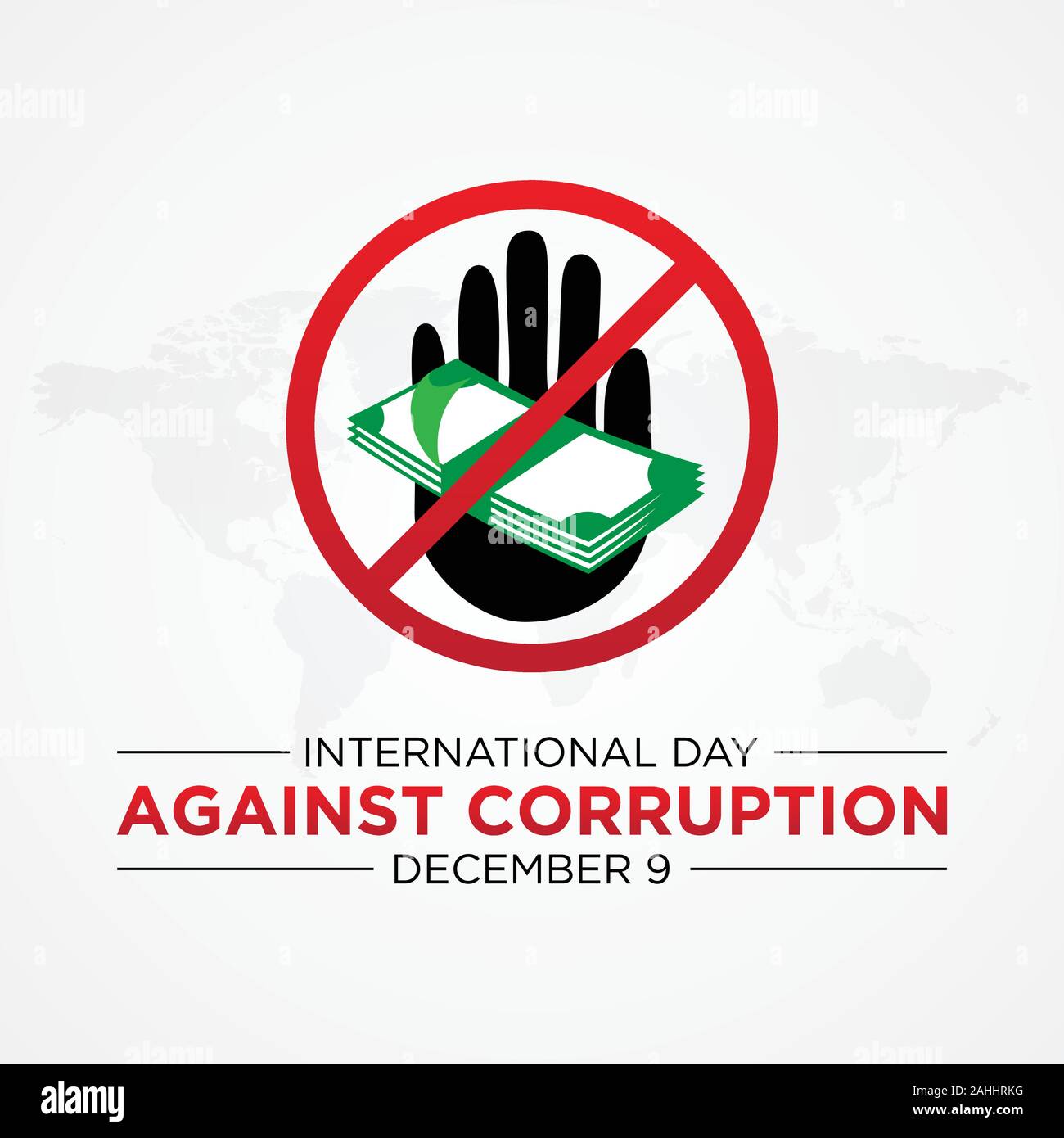 Journée internationale contre la corruption La corruption d'arrêt avec symbole. Journée internationale contre la corruption conception affiche ou une bannière fond vecteur. Vect Illustration de Vecteur