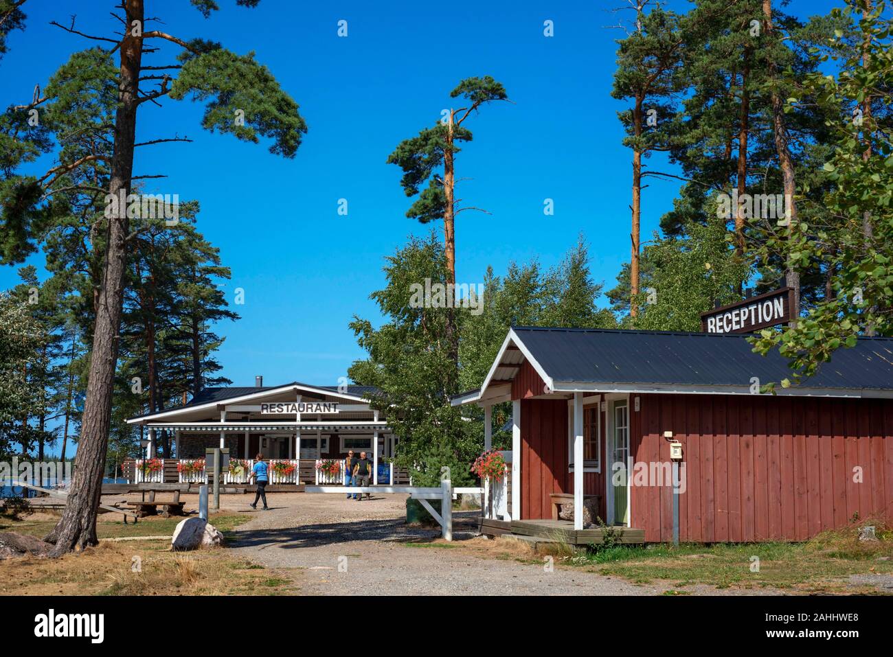 Restaurant au Mossala Island Resort archipel sud-ouest de la Finlande. L'archipel ou Saariston rengastie rocade est plein de choses à voir, à faire et d Banque D'Images