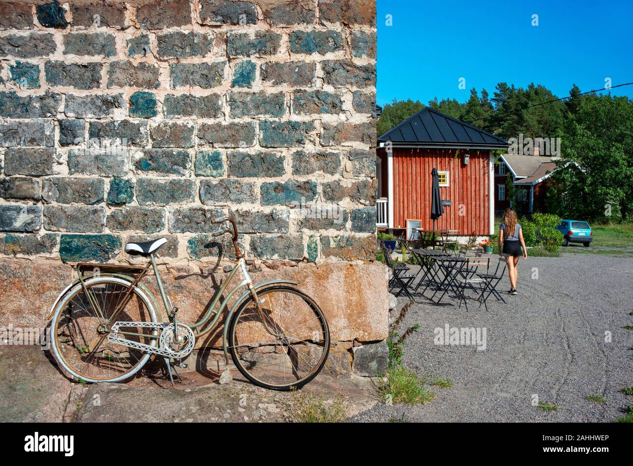 Location dans l'hôtel Nestor de Korpo ou l'île de Korppoo, côte sud-ouest de la Finlande Korpostrom archipel de Turku. L'archipel ring road ou Saariston renga Banque D'Images