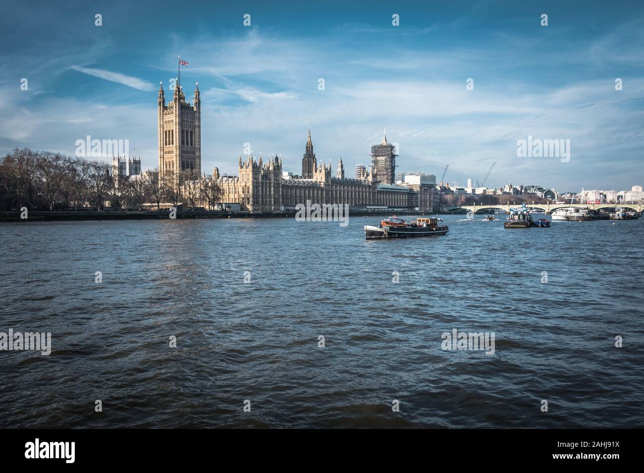 Les chambres du Parlement et Big Ben, London, England, UK Banque D'Images