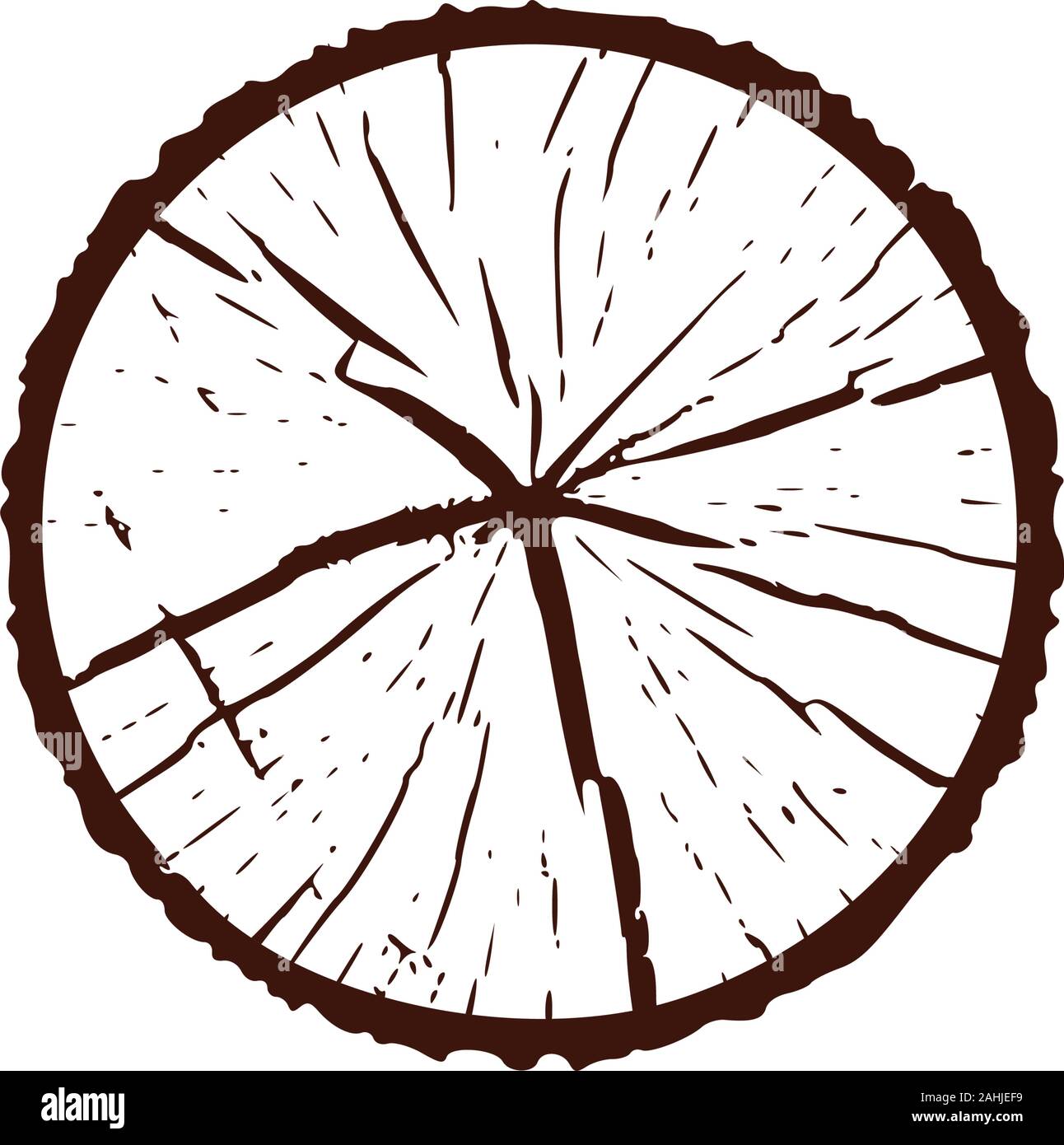 Tronc d'arbre avec des fissures, vector illustration isolé sur fond blanc. Illustration de Vecteur Tronc d'arbre avec des fissures, vector illustration isolé sur fond blanc. Illustration de Vecteur