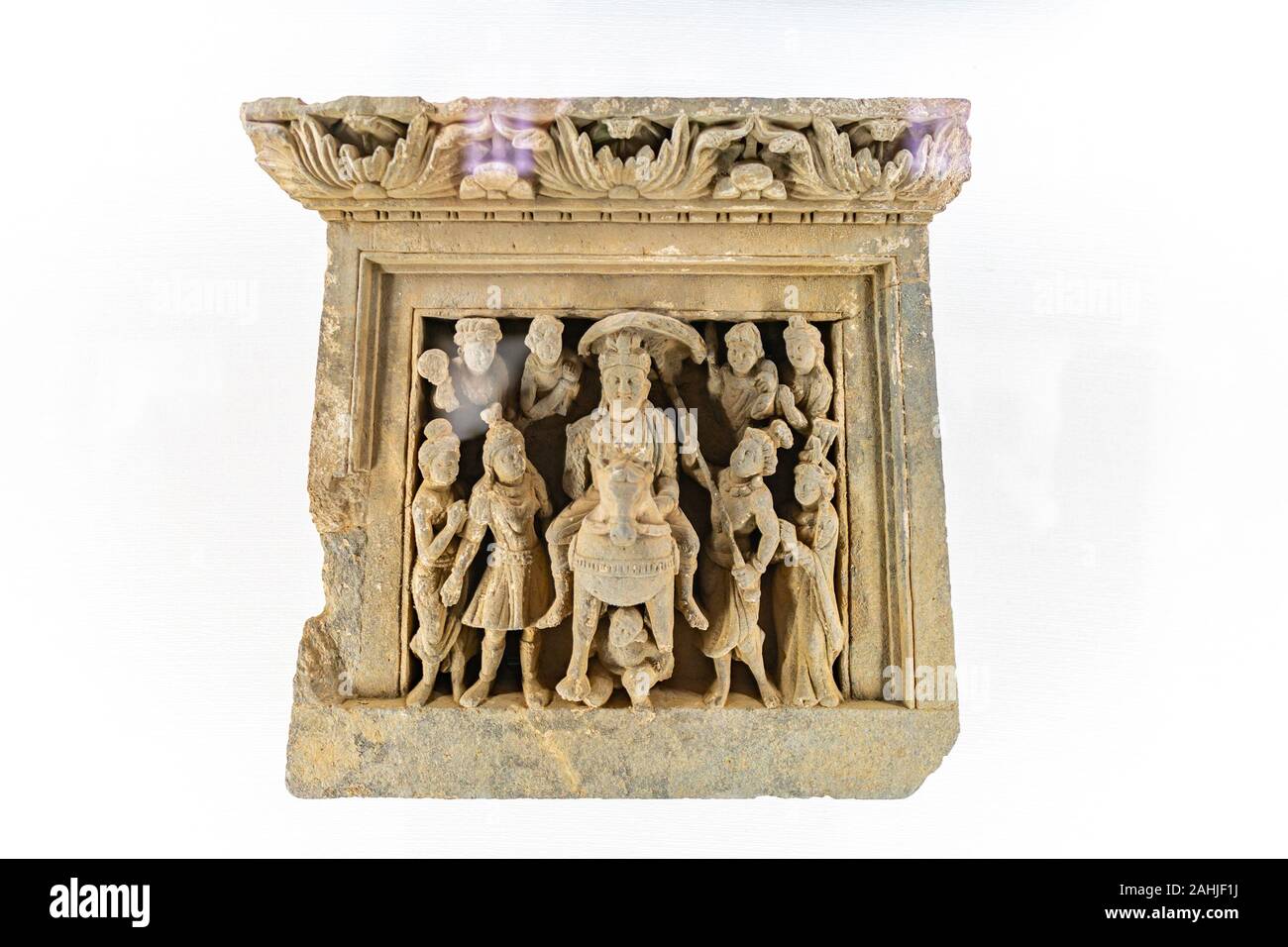 Musée Archéologique de Taxila pittoresque Vue intérieure d'un roi sur un cheval Banque D'Images