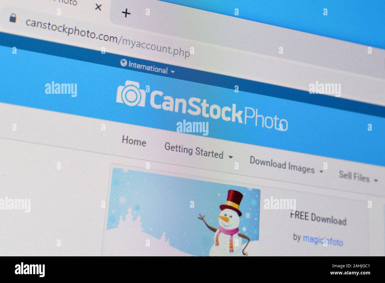 NY, USA - Le 16 décembre 2019 : Page d'accueil du site web canstockphoto sur l'écran de PC, url - canstockphoto.com. Banque D'Images