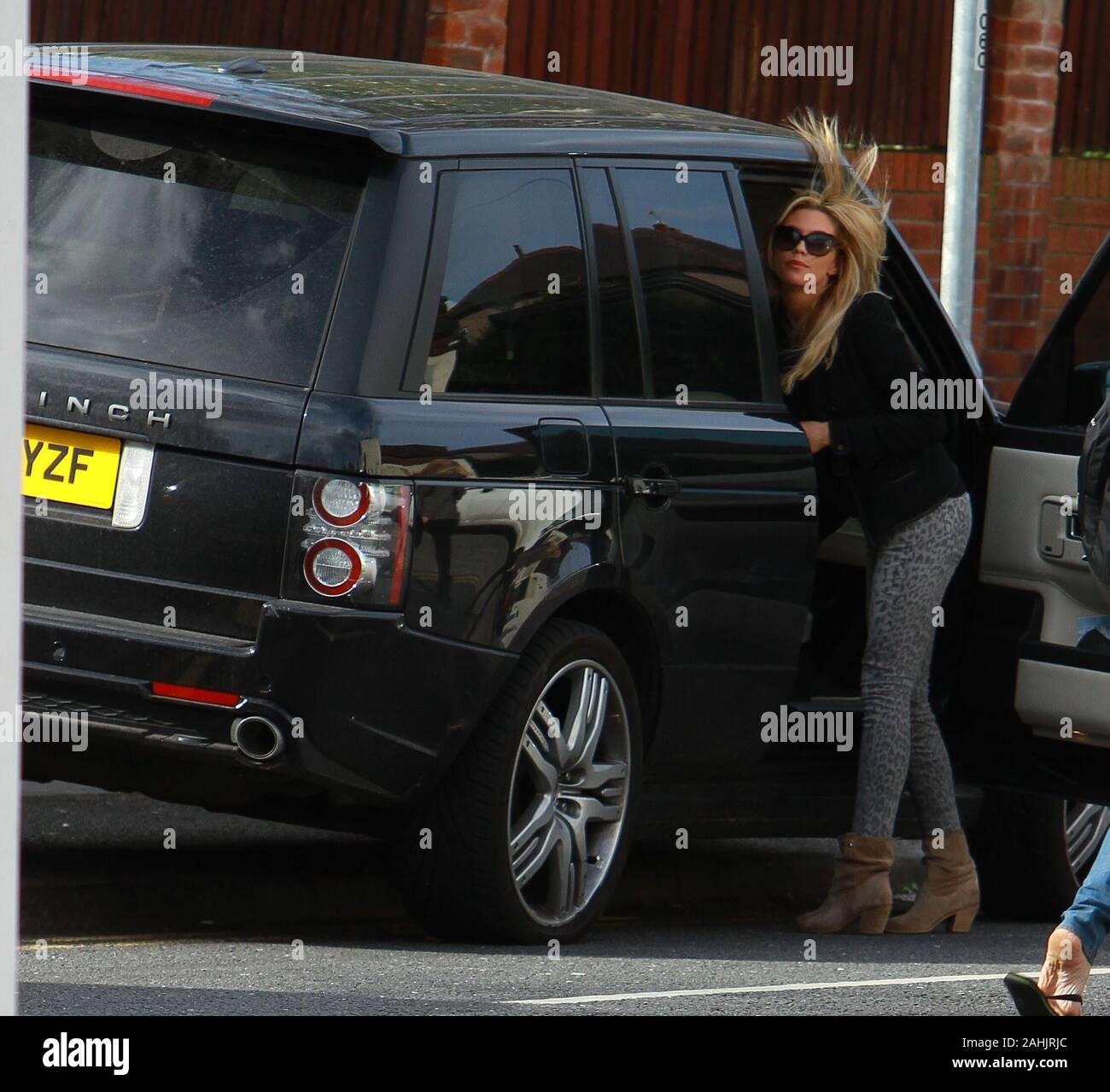 Liverpool, UK Abbey Clancy coiffeurs visites Ian crédit Fairbrother/Alamy Stock Photos Banque D'Images