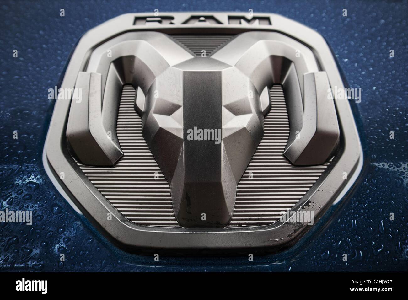 Le logo de Dodge Ram. Banque D'Images