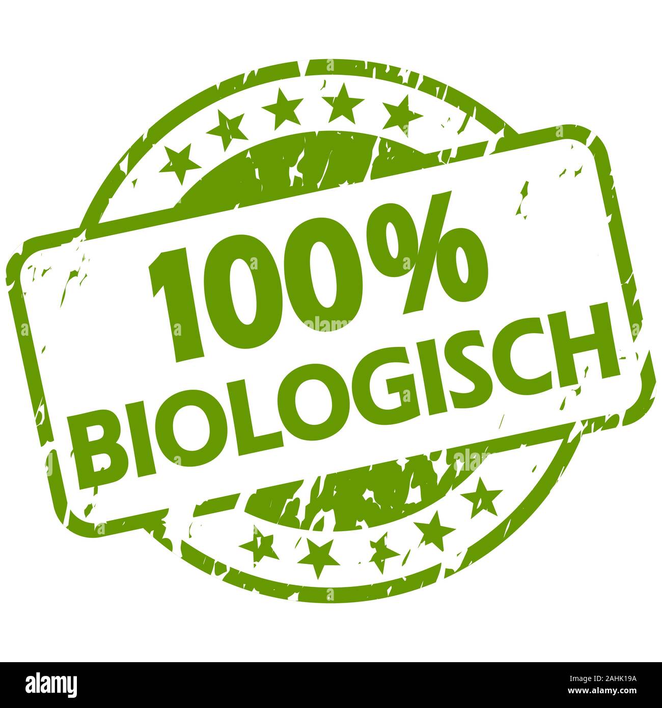 Vecteur EPS 10 ronde de couleur verte avec des groupes grunge stamp avec des bannières et du texte 100 % biologique (en allemand) Illustration de Vecteur