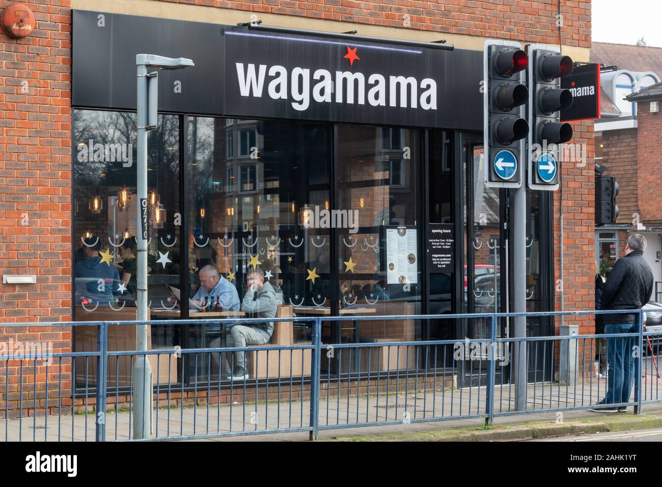 Restaurant Wagamama avant, spécialisé dans la cuisine asiatique et la cuisine japonaise, UK Banque D'Images