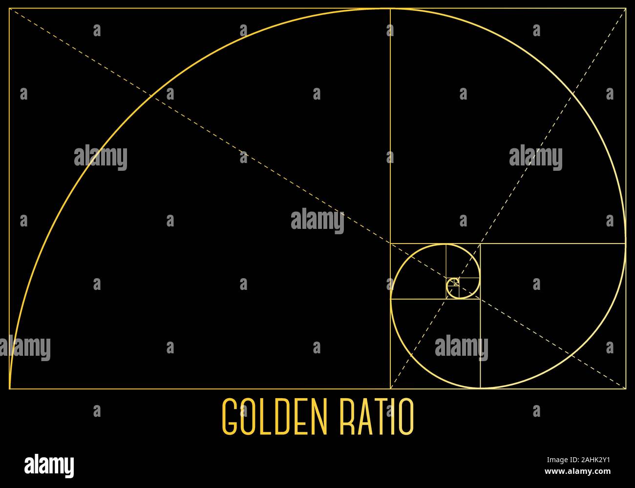 Nombre d'or, Fibonacci, formule géométrique background vector Illustration de Vecteur