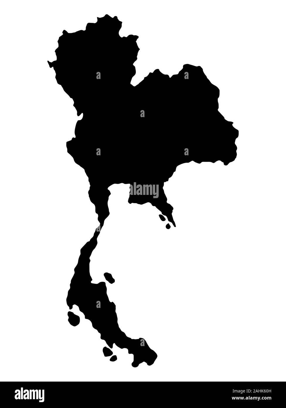 Carte de Thaïlande Black Silhouette Vector illustration eps 10 Illustration de Vecteur