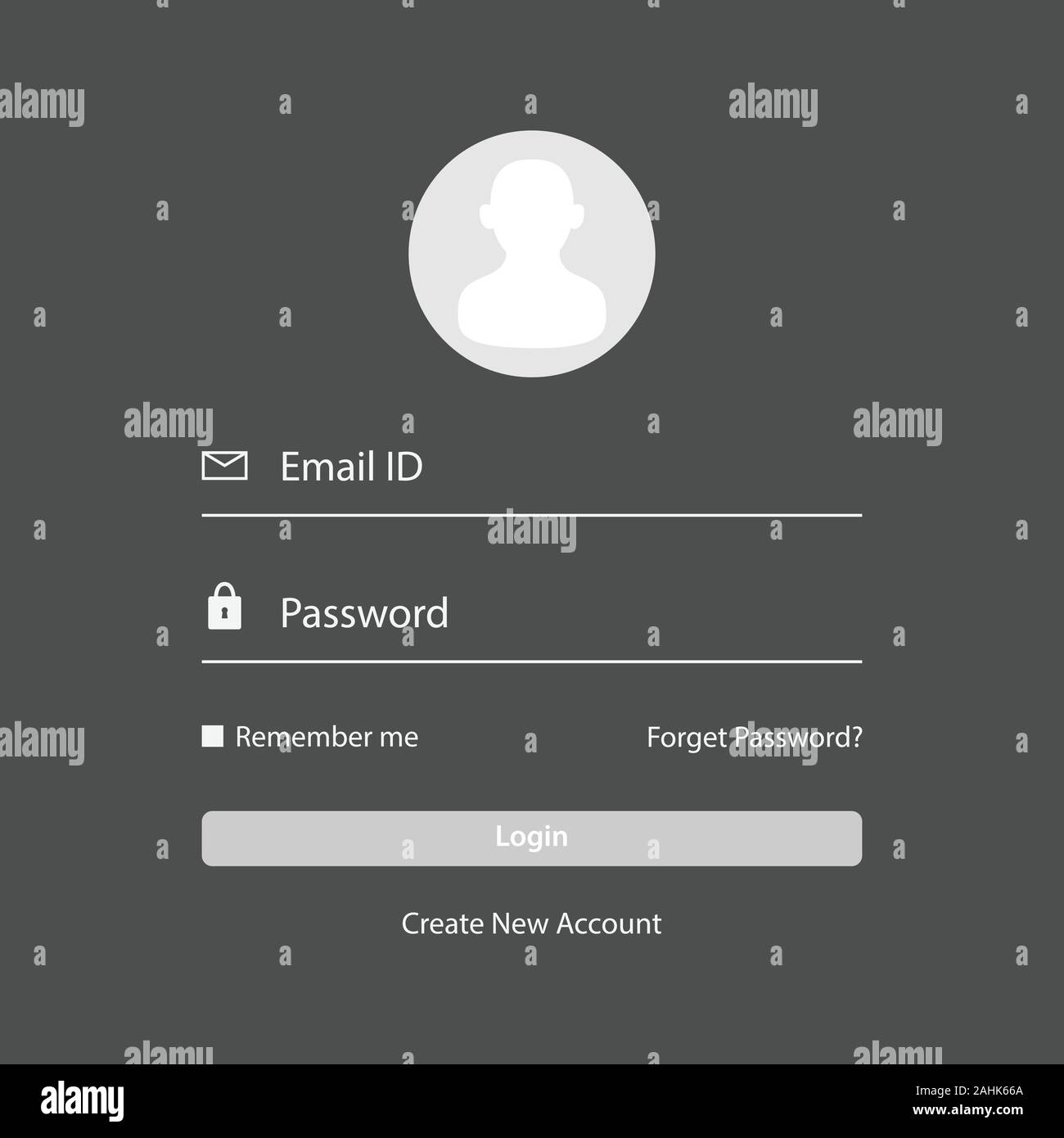 Écran de connexion et inscription dans le modèle de formulaire pour la conception de site web ou application mobile. Interface utilisateur, UX, kit d'interface utilisateur de smartphone, la conception de l'application. Télévision et un minimum de s Illustration de Vecteur